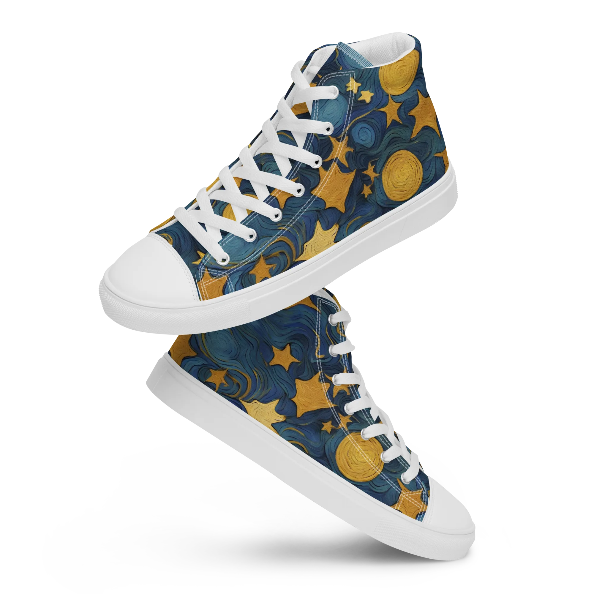 Gilded Galaxy on Men's High Top Canvas Shoes — Front