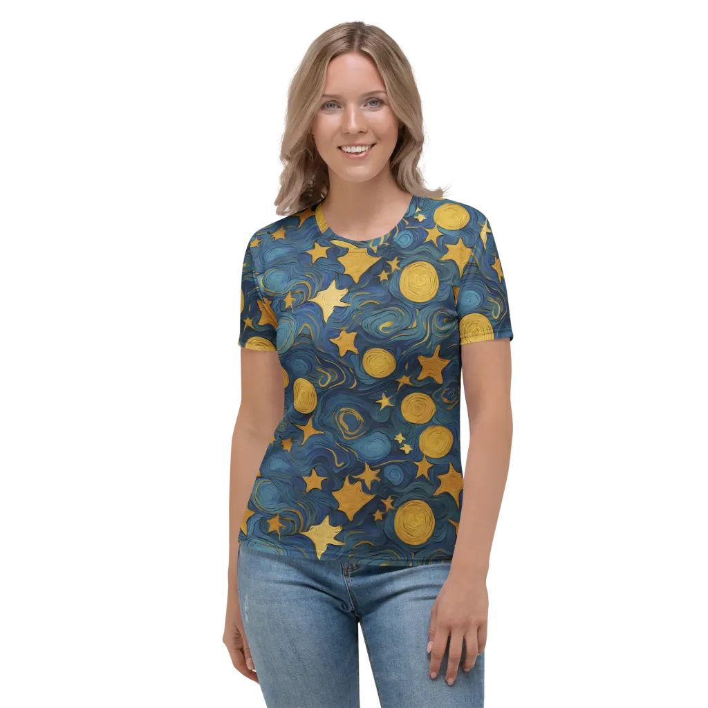 Gilded Galaxy on Women's Crew Neck T-Shirt — Front