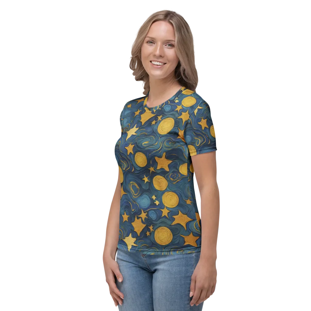 Gilded Galaxy on Women's Crew Neck T-Shirt — Left