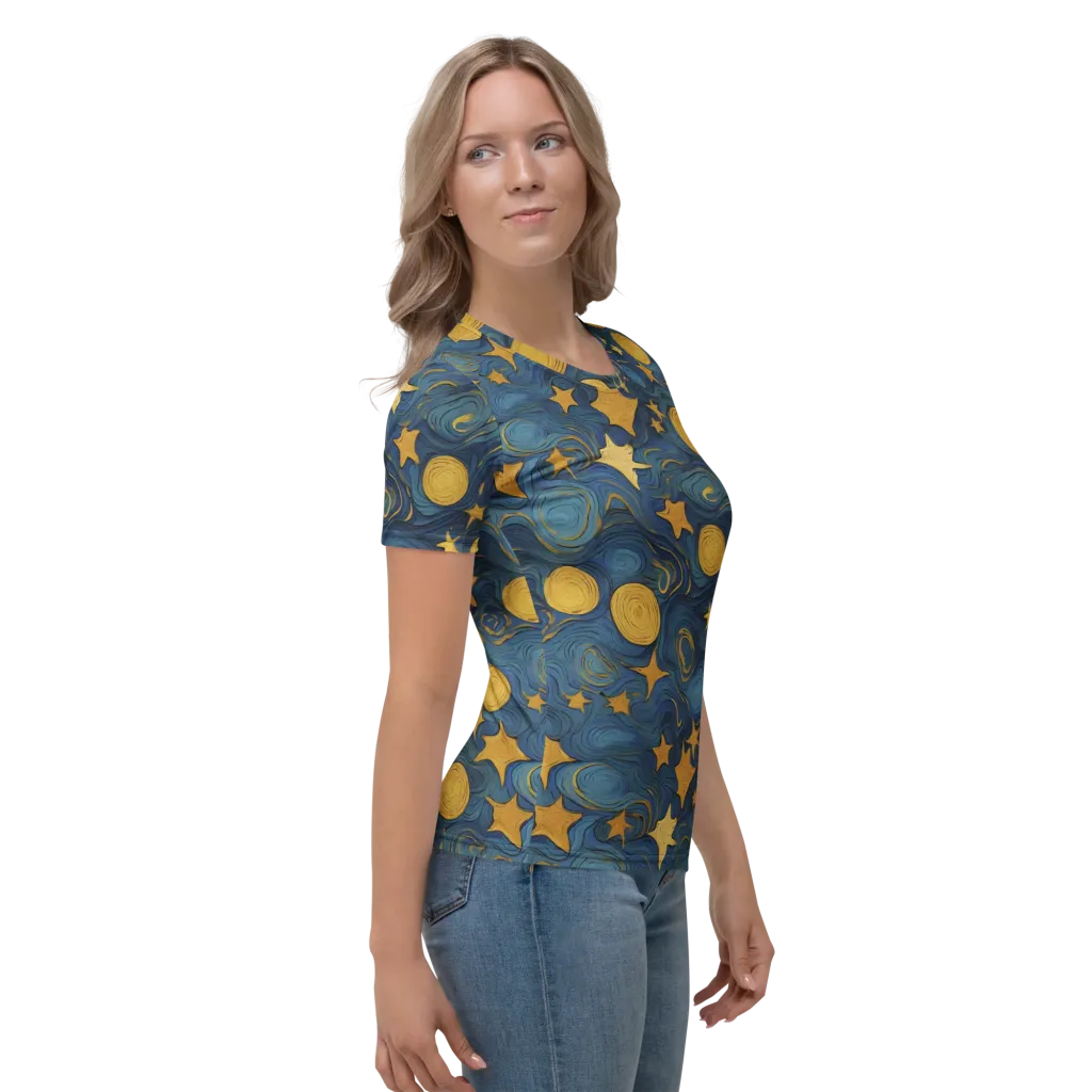 Gilded Galaxy on Women's Crew Neck T-Shirt — Right