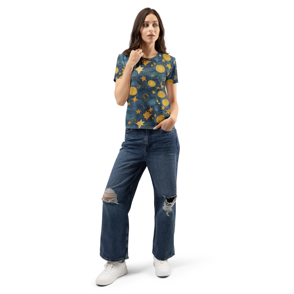 Gilded Galaxy on Women's Crew Neck T-Shirt — Front