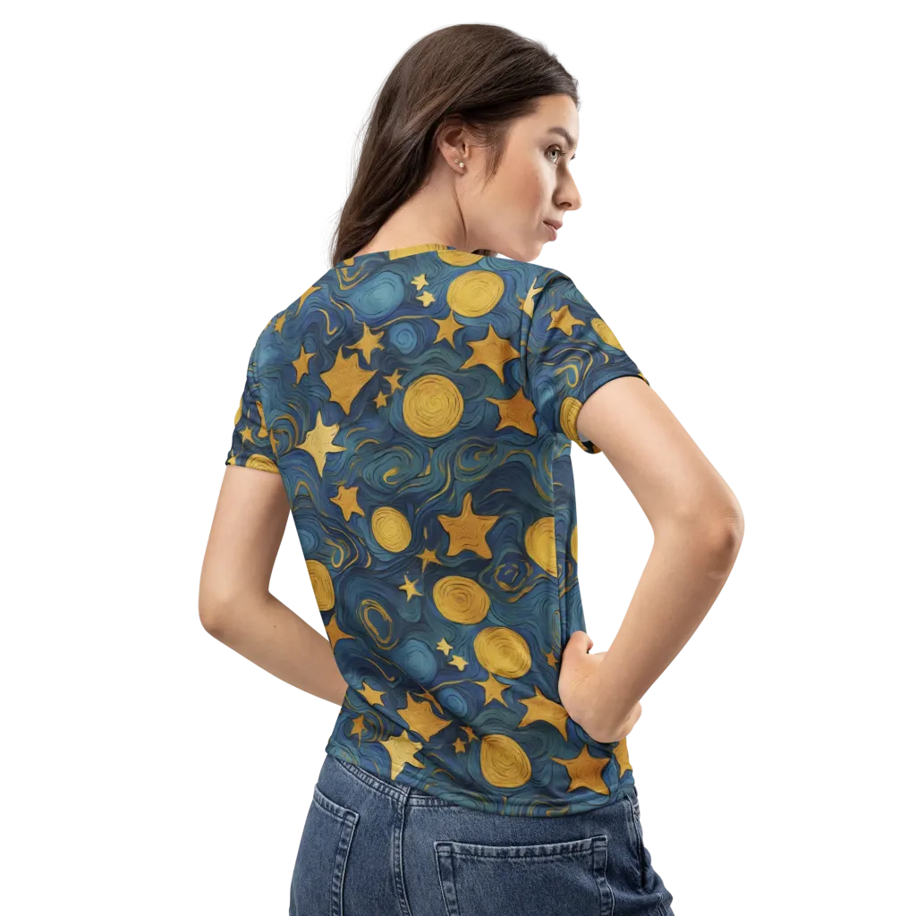 Gilded Galaxy on Women's Crew Neck T-Shirt — Back