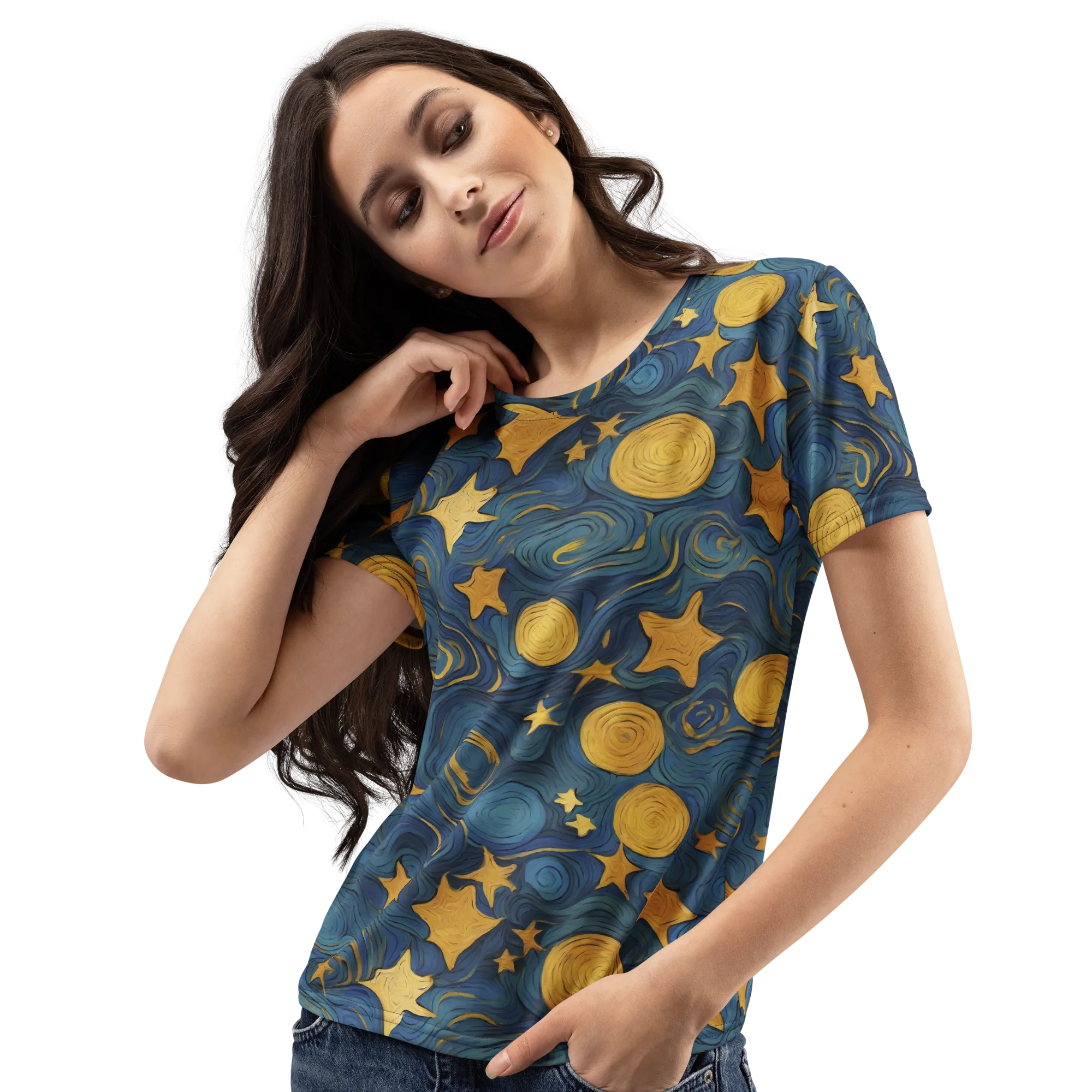 Gilded Galaxy on Women's Crew Neck T-Shirt — Left Front