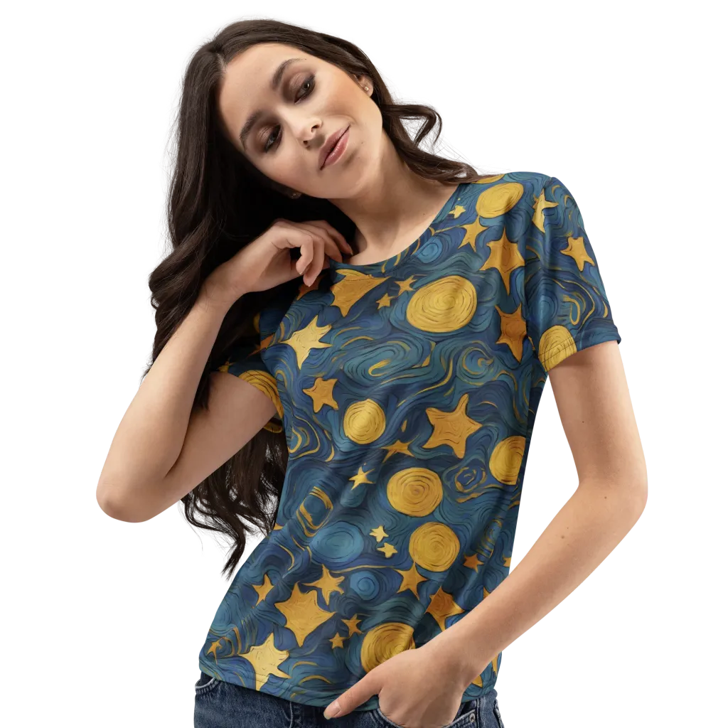 Gilded Galaxy on Women's Crew Neck T-Shirt — Left Front