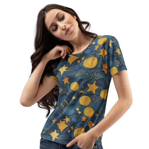 Gilded Galaxy on a Women's Crew Neck T-Shirt