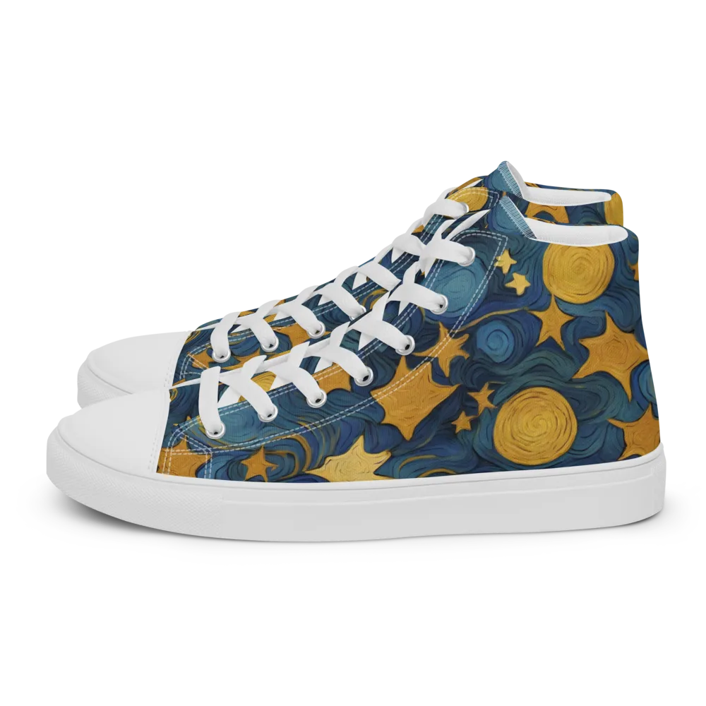 Gilded Galaxy on Women's High Top Canvas Shoes — Left