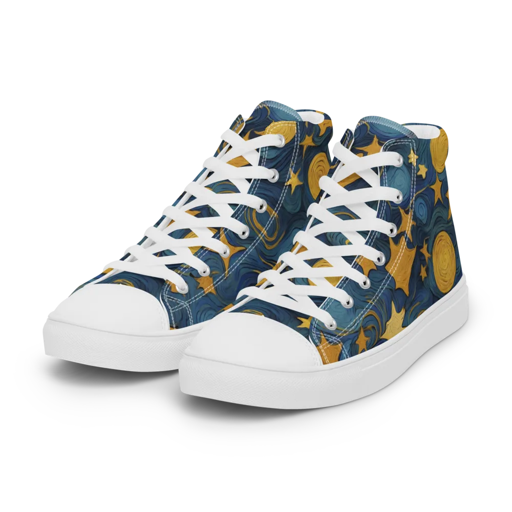 Gilded Galaxy on Women's High Top Canvas Shoes — Left Front