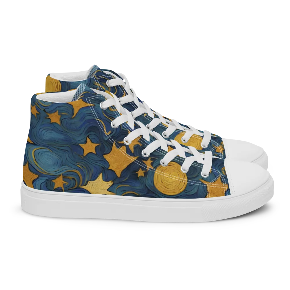 Gilded Galaxy on Women's High Top Canvas Shoes — Right