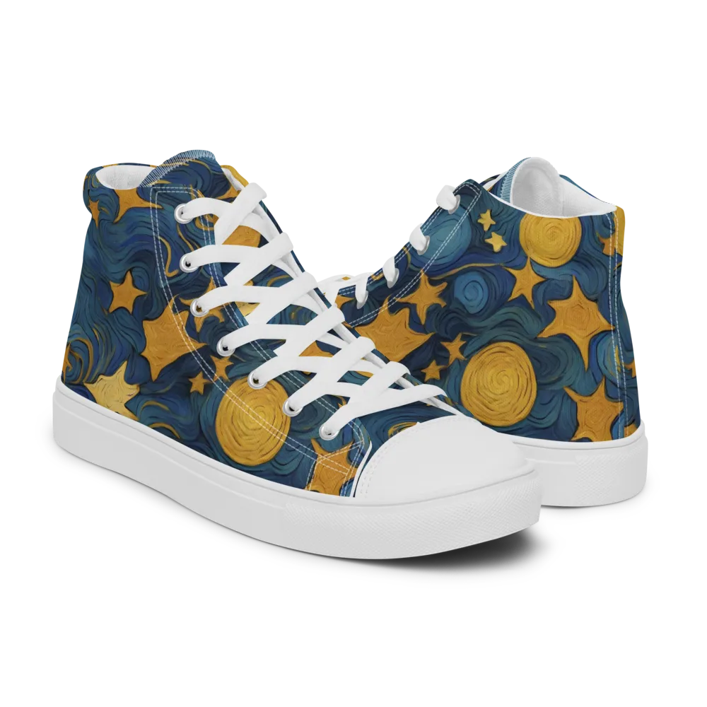 Gilded Galaxy on Women's High Top Canvas Shoes — Right
