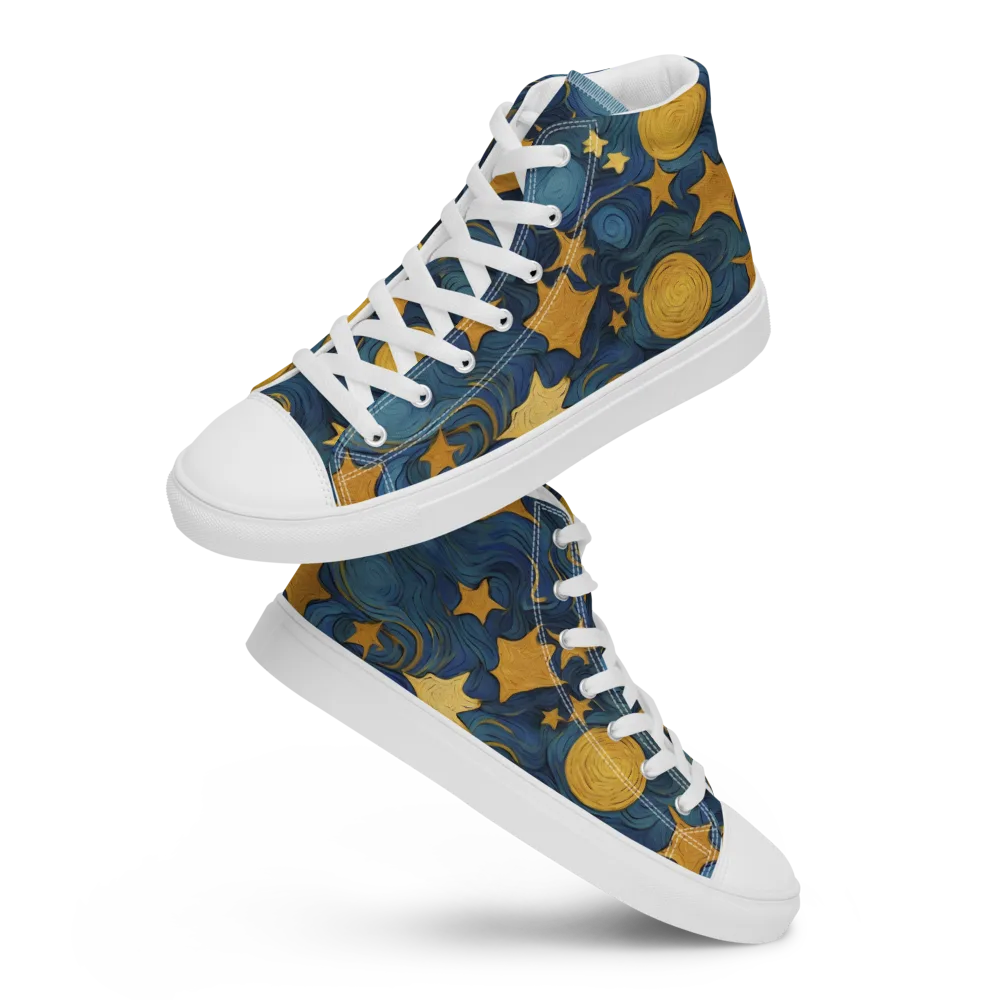 Gilded Galaxy on Women's High Top Canvas Shoes — Front