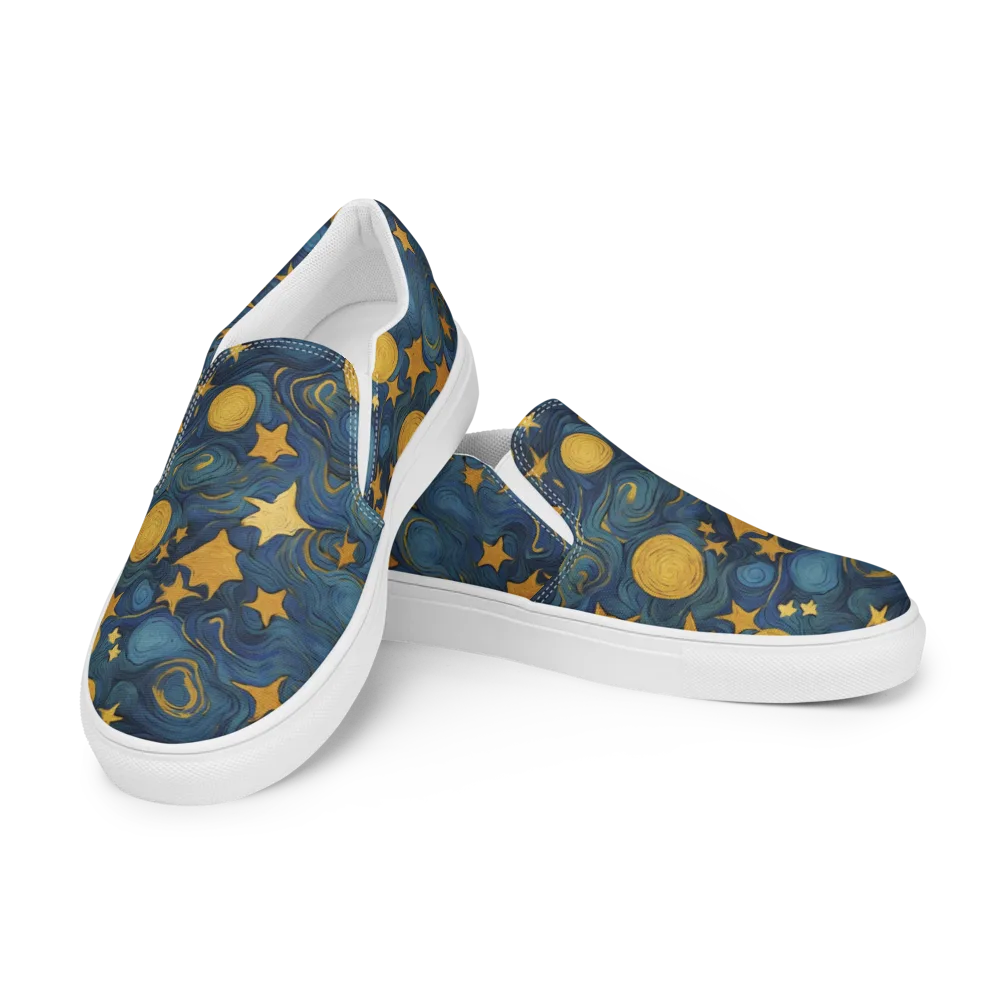 Gilded Galaxy on Men's Slip-On Canvas Shoes — Left Front