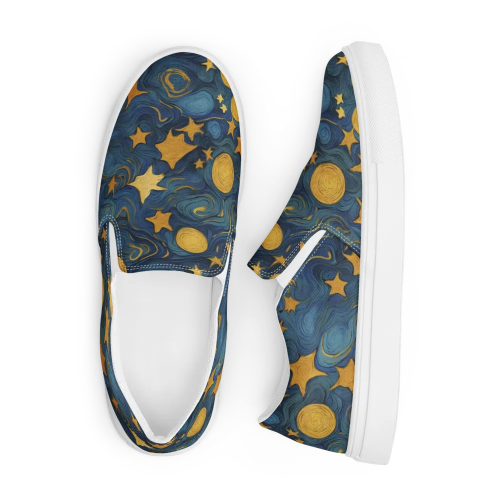 Gilded Galaxy on Men's Slip-On Canvas Shoes — Front