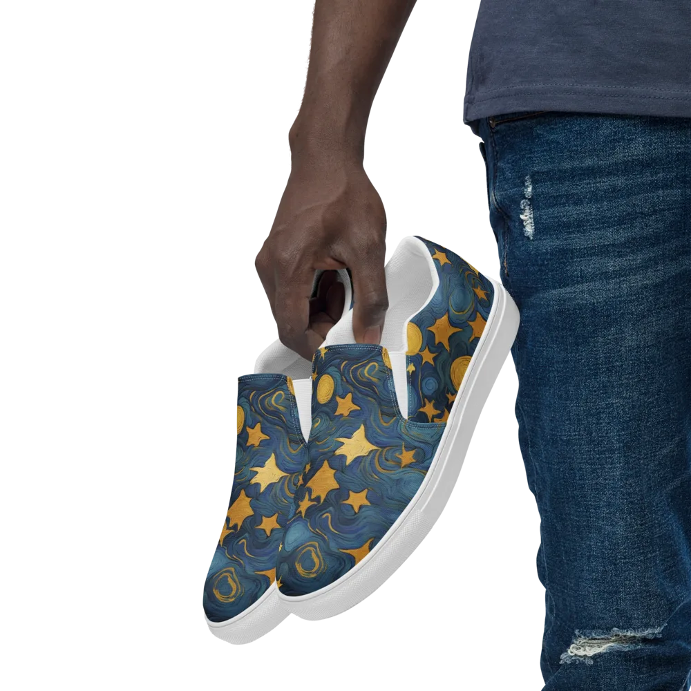 Gilded Galaxy on Men's Slip-On Canvas Shoes — Left Front