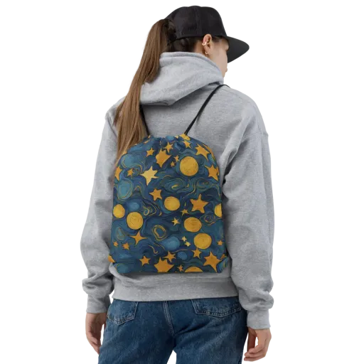 Gilded Galaxy on a Drawstring Bag