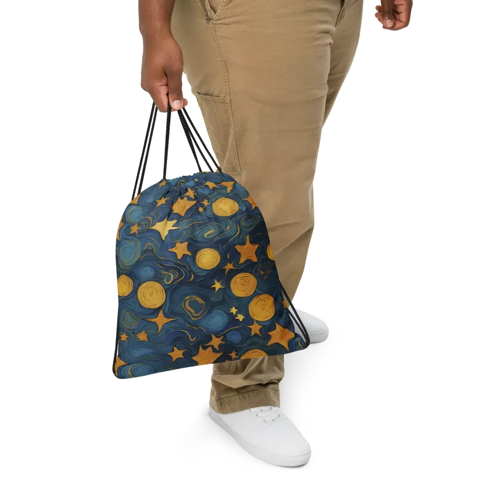 Gilded Galaxy on Drawstring Bag — Front