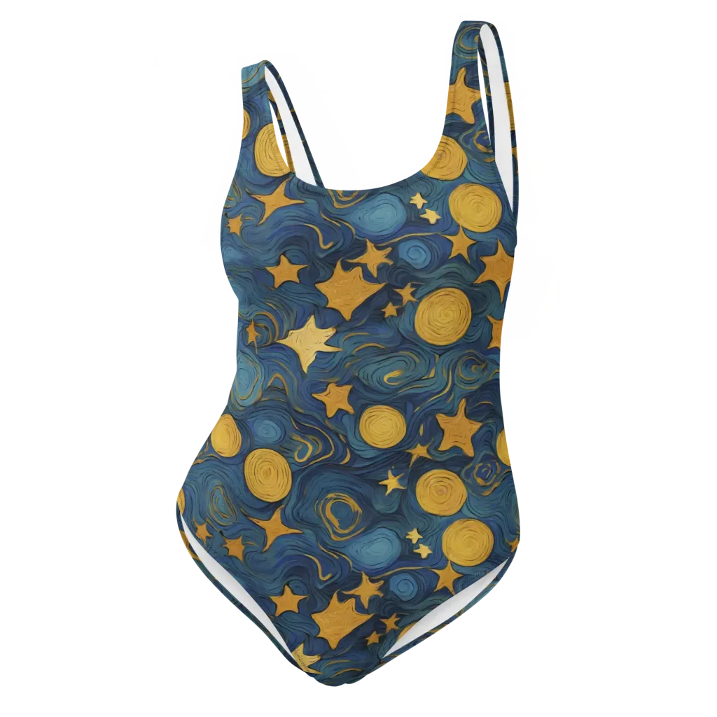 Gilded Galaxy on One-Piece Swimsuit — Front