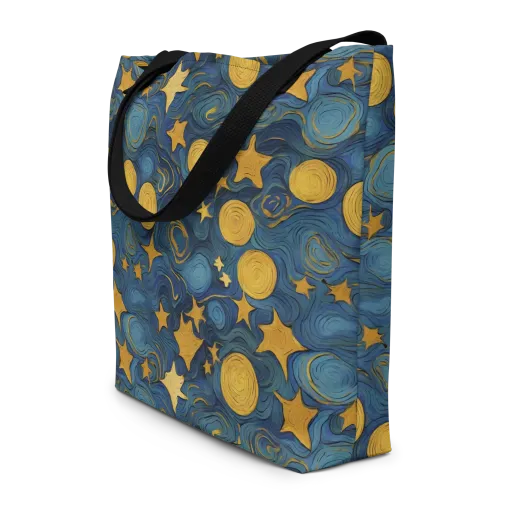 Gilded Galaxy on a Large Tote Bag W/ Pocket
