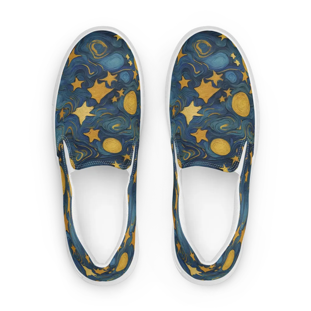 Gilded Galaxy on Women's Slip-On Canvas Shoes — Front