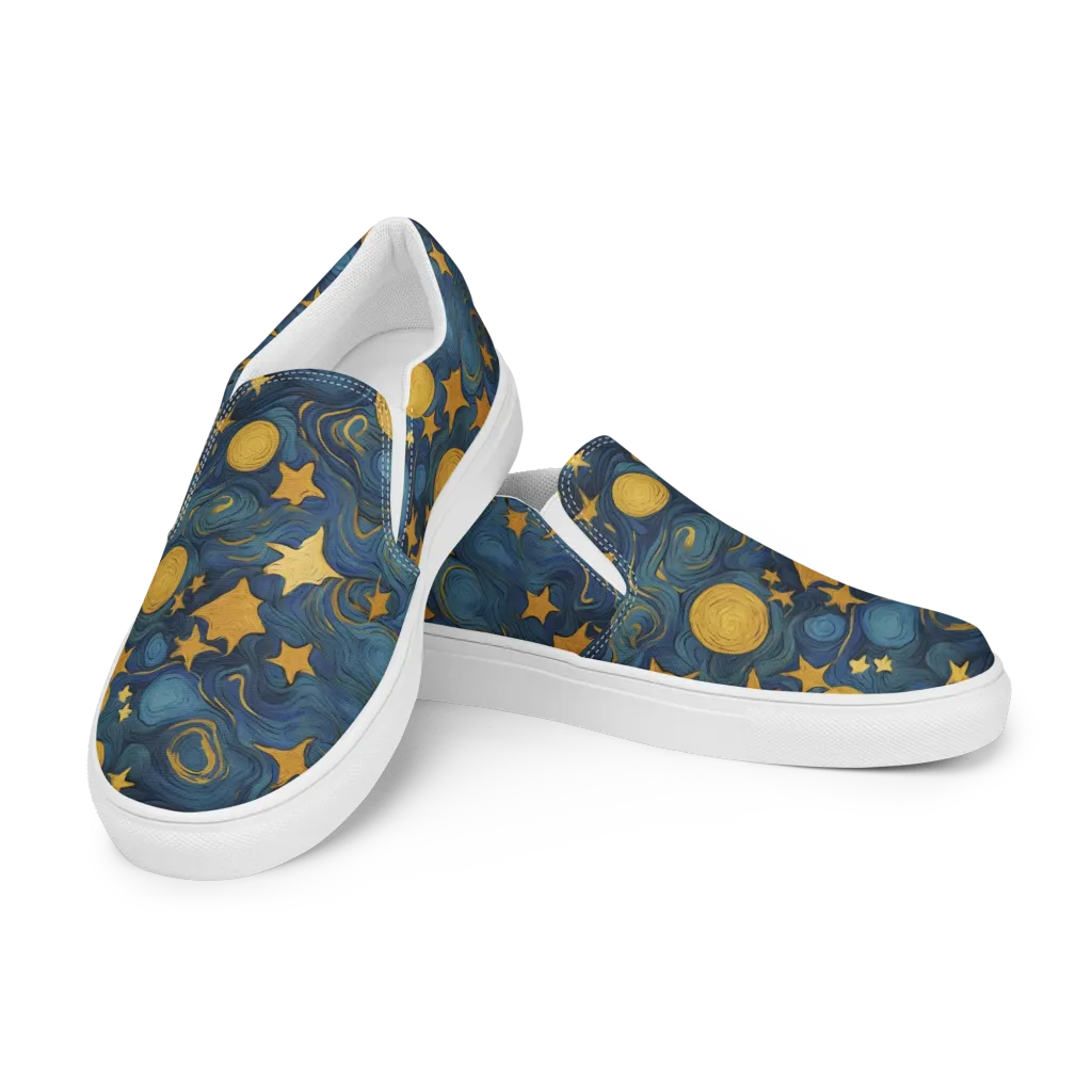 Gilded Galaxy on Women's Slip-On Canvas Shoes — Left Front
