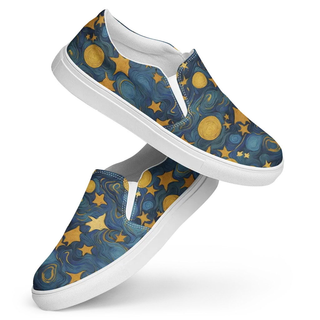 Gilded Galaxy on Women's Slip-On Canvas Shoes — Front