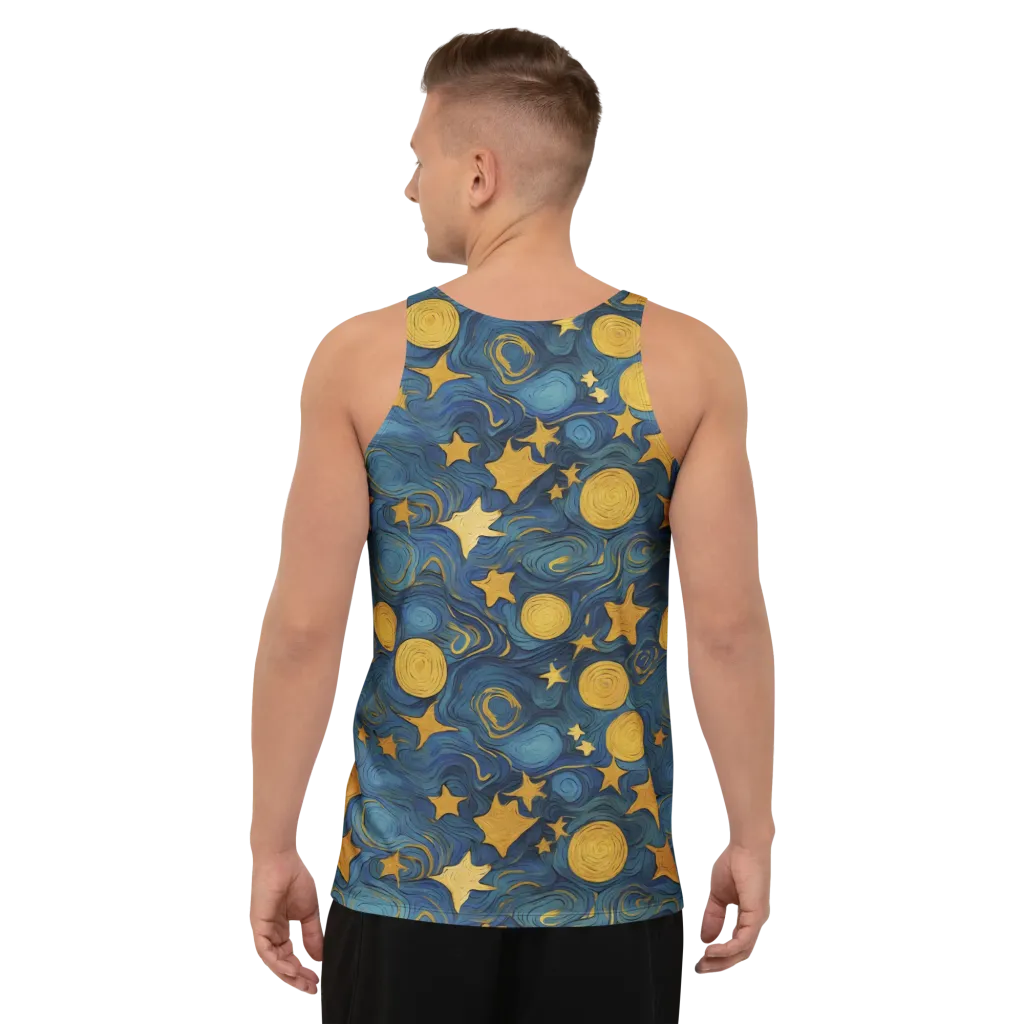 Gilded Galaxy on Men's Tank Top — Back