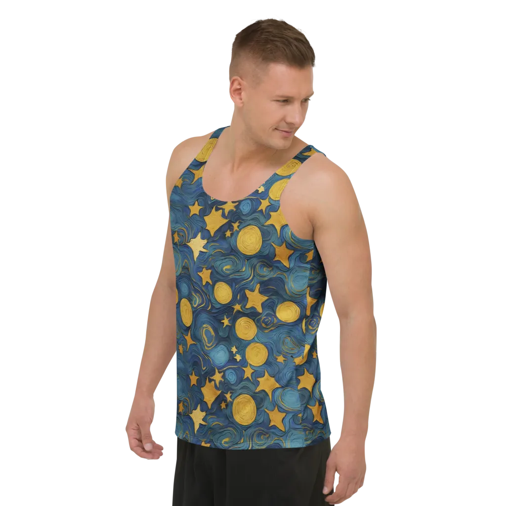 Gilded Galaxy on Men's Tank Top — Left Front