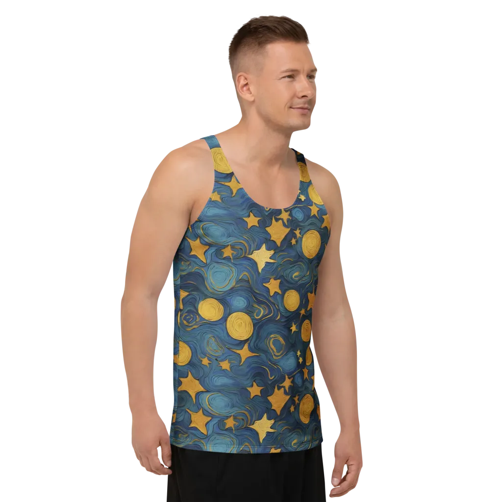 Gilded Galaxy on Men's Tank Top — Right Front