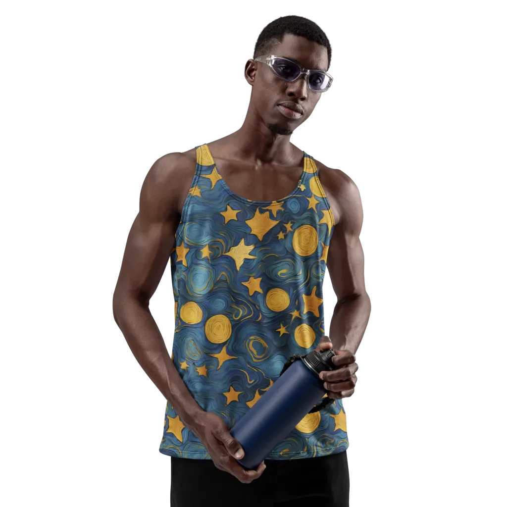 Gilded Galaxy on Men's Tank Top — Front
