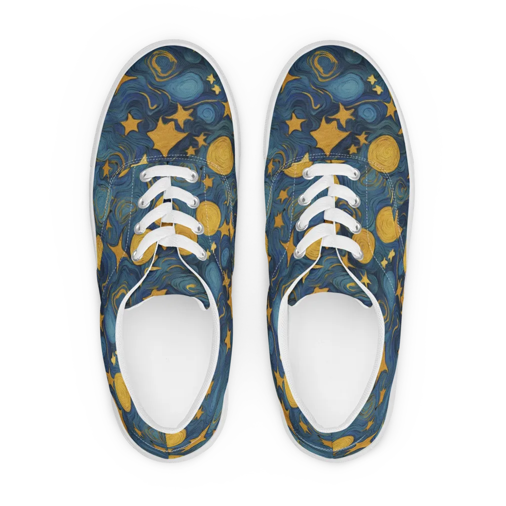Gilded Galaxy on Men's Lace-Up Canvas Shoes — Front