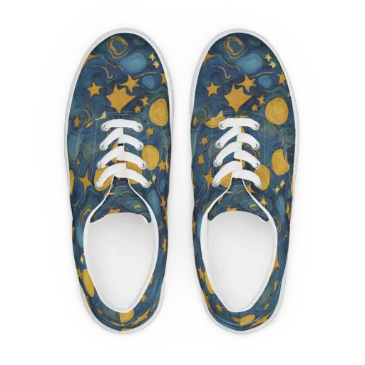 Gilded Galaxy on a Men's Lace-Up Canvas Shoes