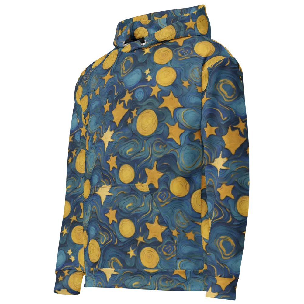 Gilded Galaxy on Cotton Hoodie — Left Front