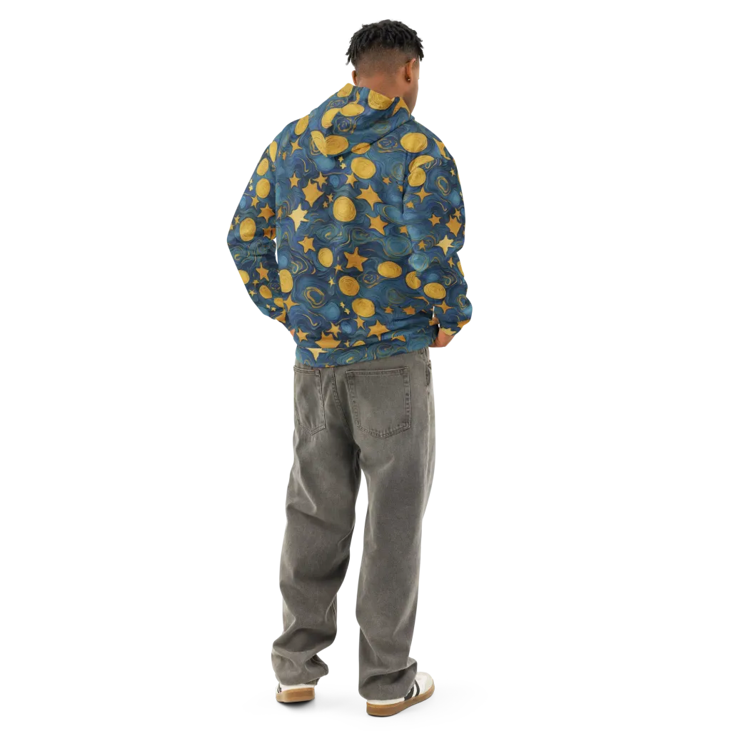 Gilded Galaxy on Cotton Hoodie — Back