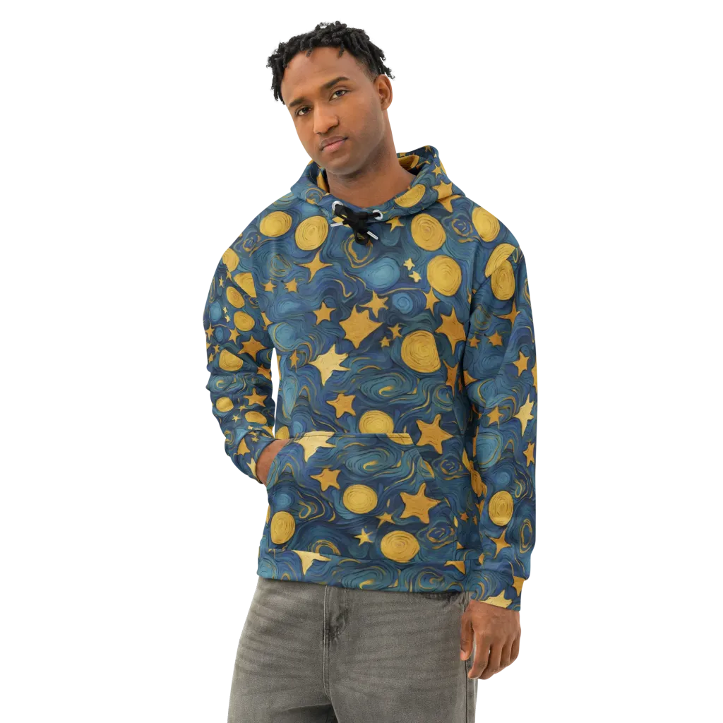 Gilded Galaxy on Cotton Hoodie — Left Front