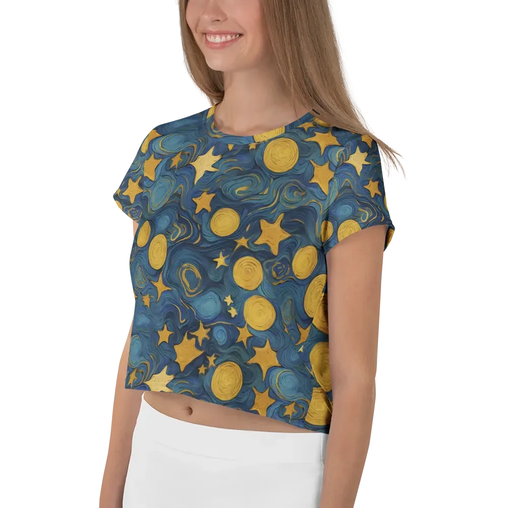 Gilded Galaxy on Crop Tee — Left