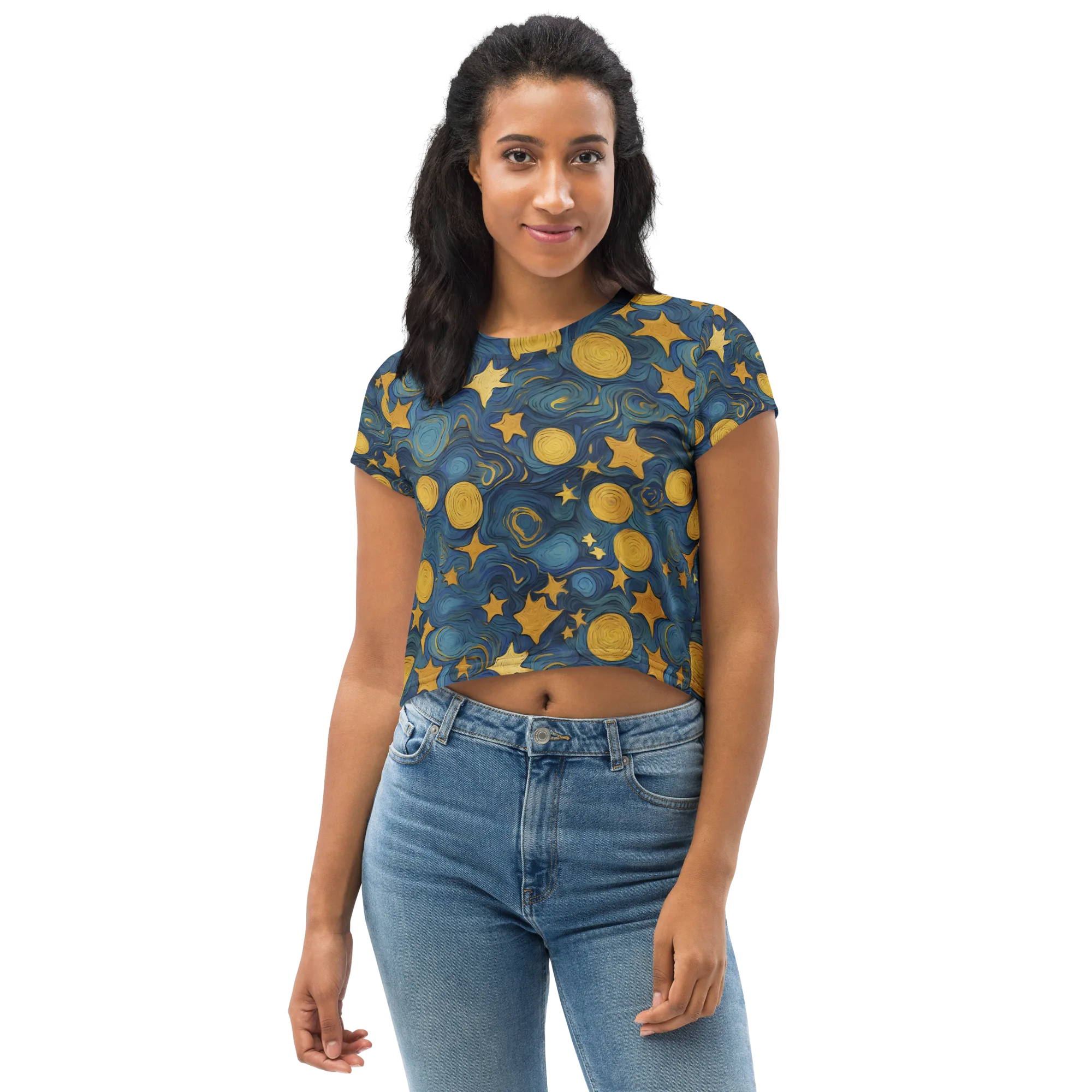 Gilded Galaxy on Crop Tee — Front
