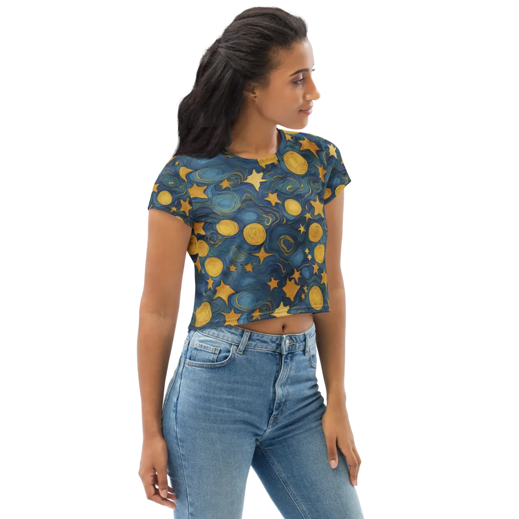 Gilded Galaxy on Crop Tee — Right Front
