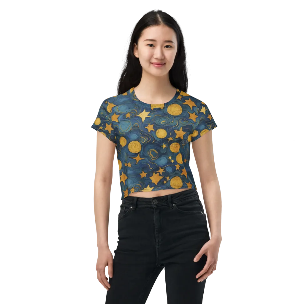 Gilded Galaxy on Crop Tee — Front