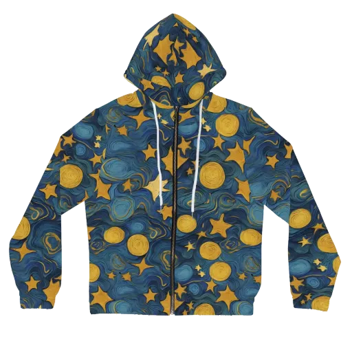 Gilded Galaxy on a Women's Full-Zip Hoodie