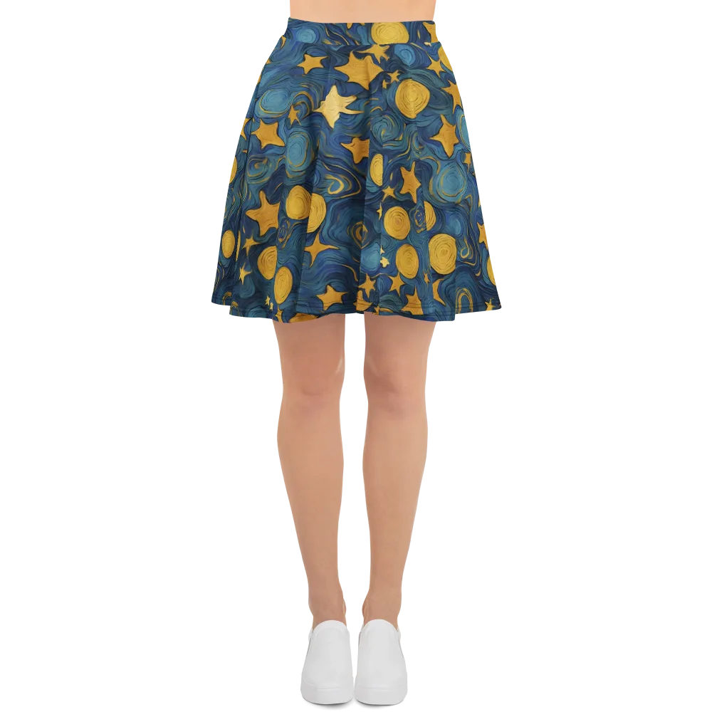 Gilded Galaxy on Skater Skirt — Front