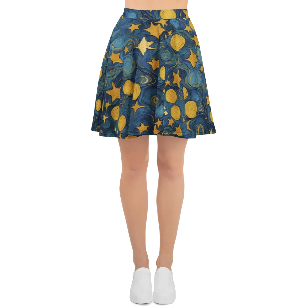 Gilded Galaxy on Skater Skirt — Front