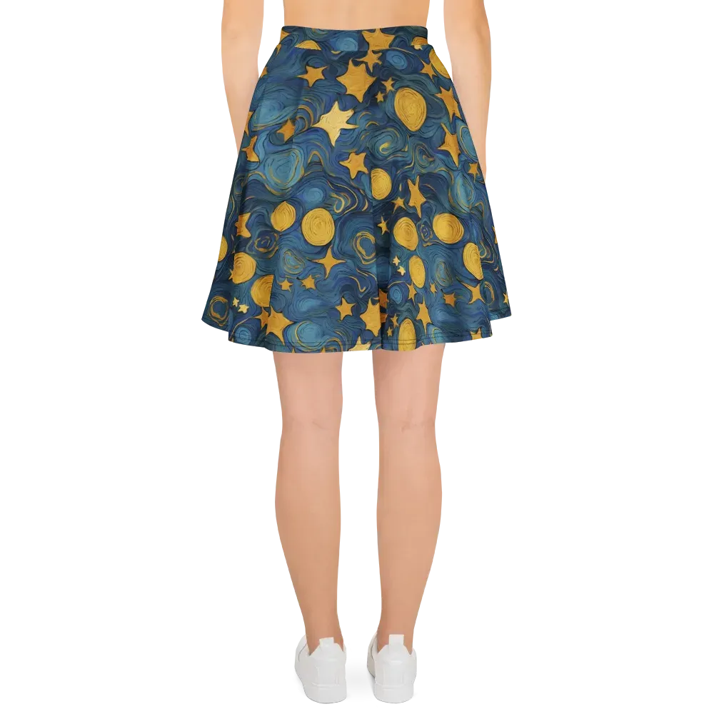 Gilded Galaxy on Skater Skirt — Back