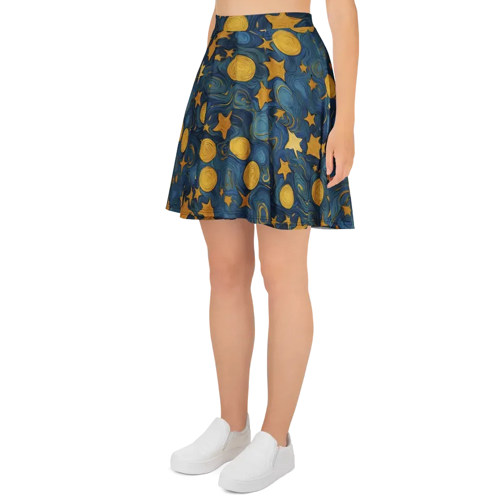 Gilded Galaxy on Skater Skirt — Left