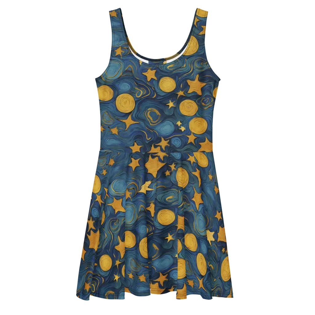Gilded Galaxy on Skater Dress — Front