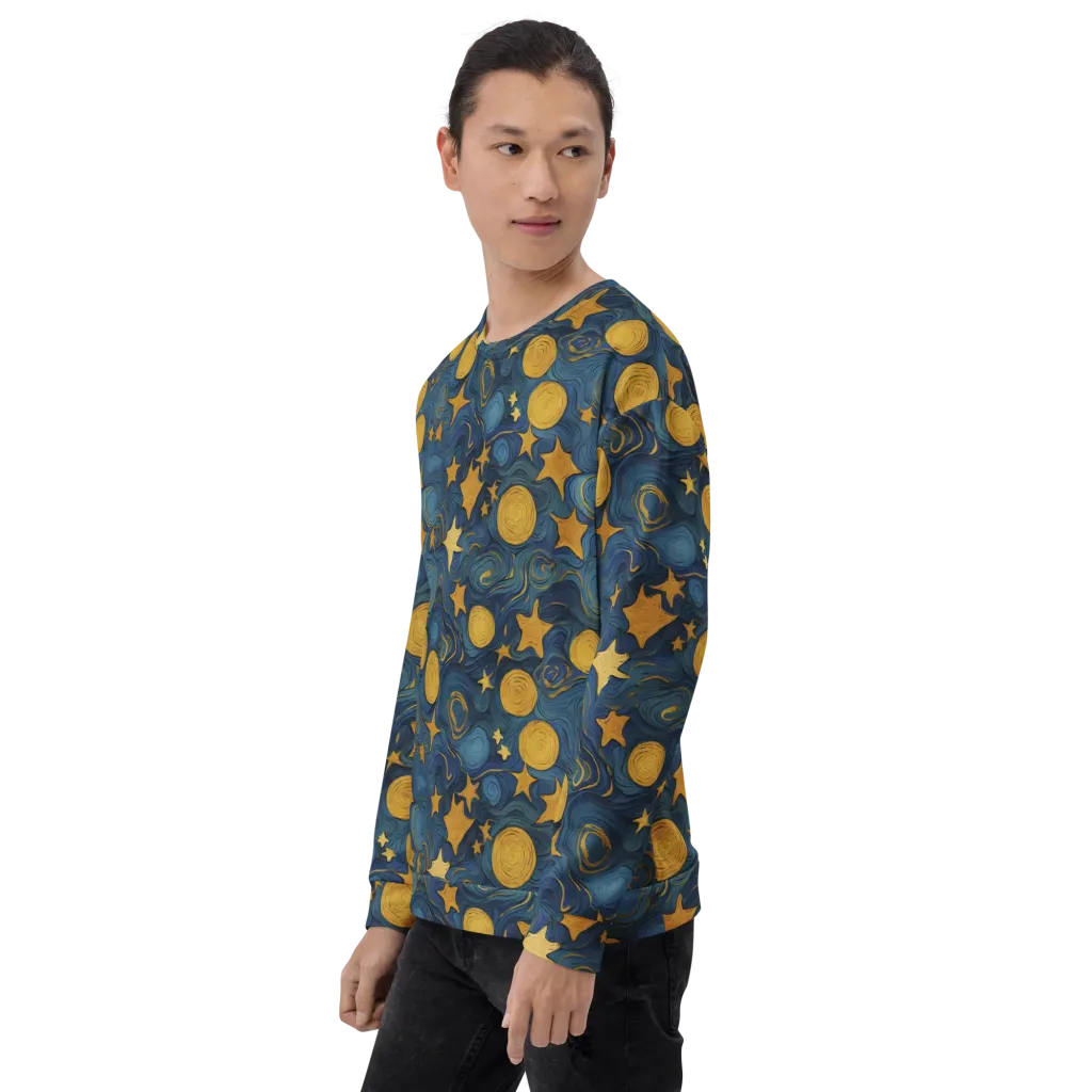 Gilded Galaxy on Sweatshirt — Left Front