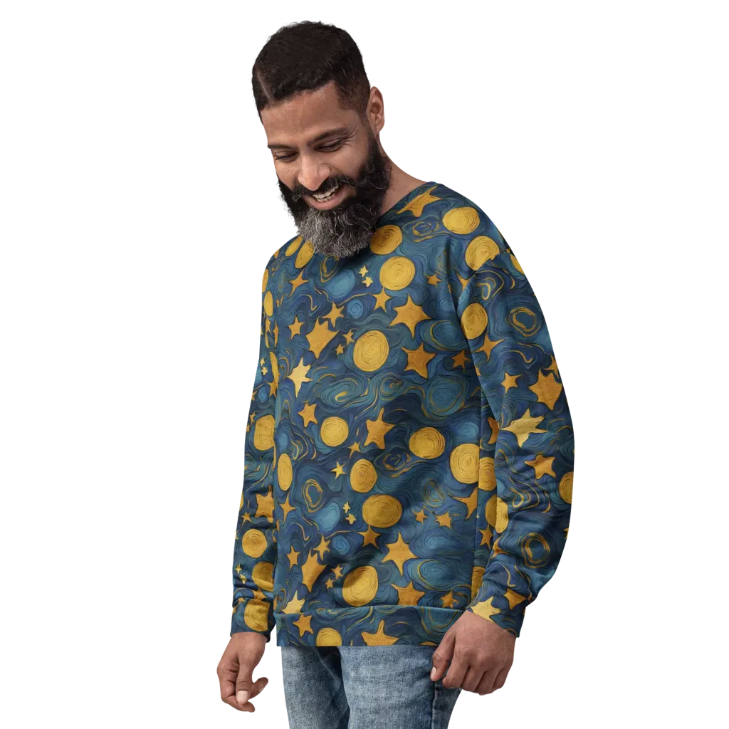 Gilded Galaxy on Sweatshirt — Left Front