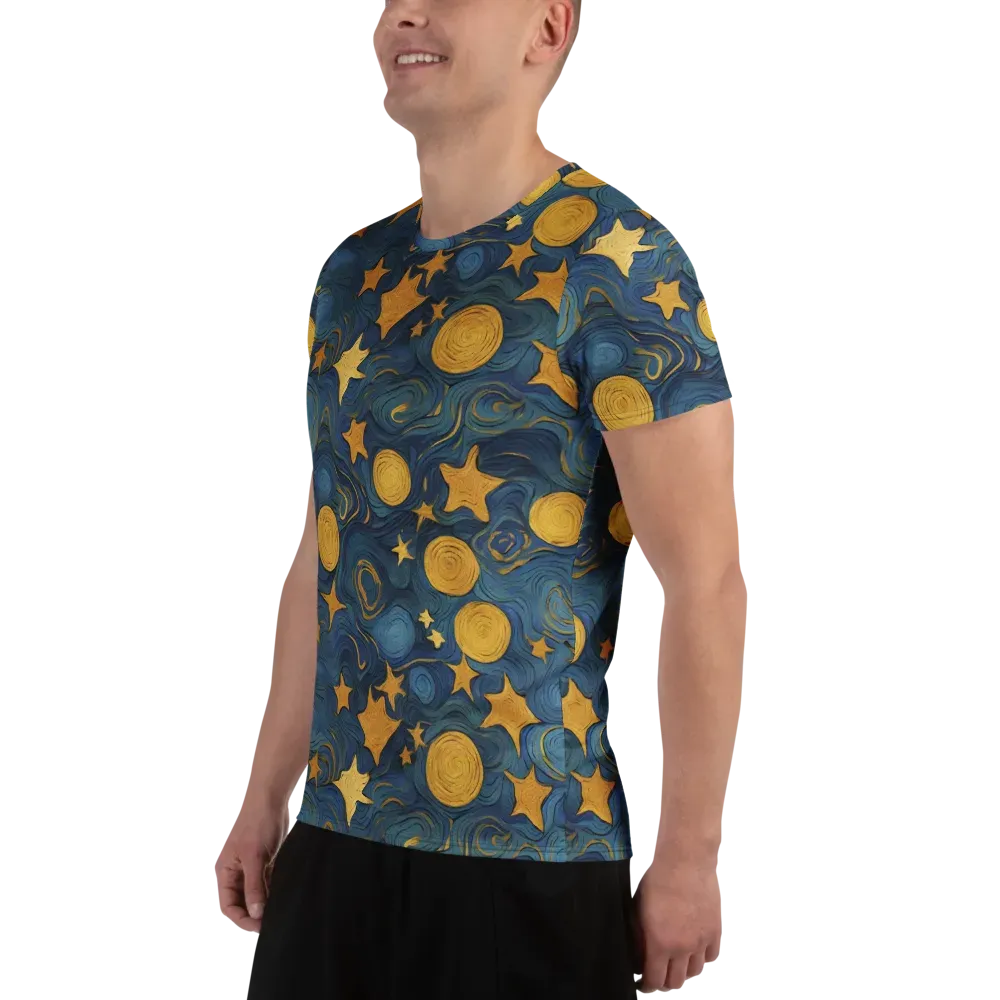 Gilded Galaxy on Men's Athletic T-Shirt — Left