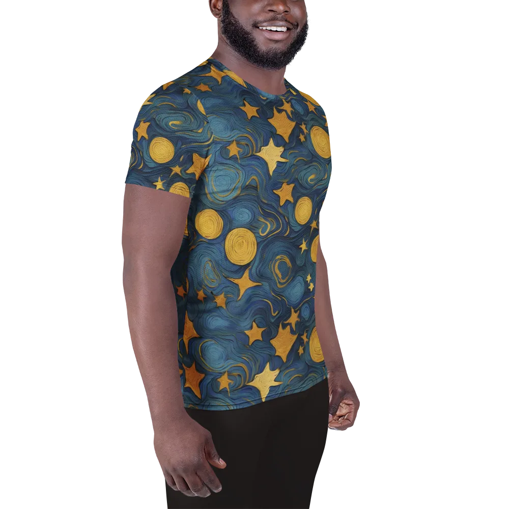 Gilded Galaxy on Men's Athletic T-Shirt — Right