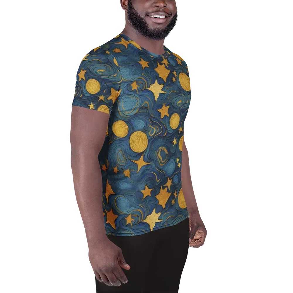 Gilded Galaxy on Men's Athletic T-Shirt — Right