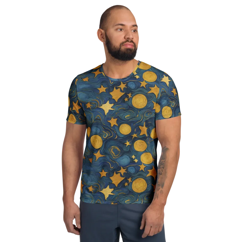 Gilded Galaxy on Men's Athletic T-Shirt — Front