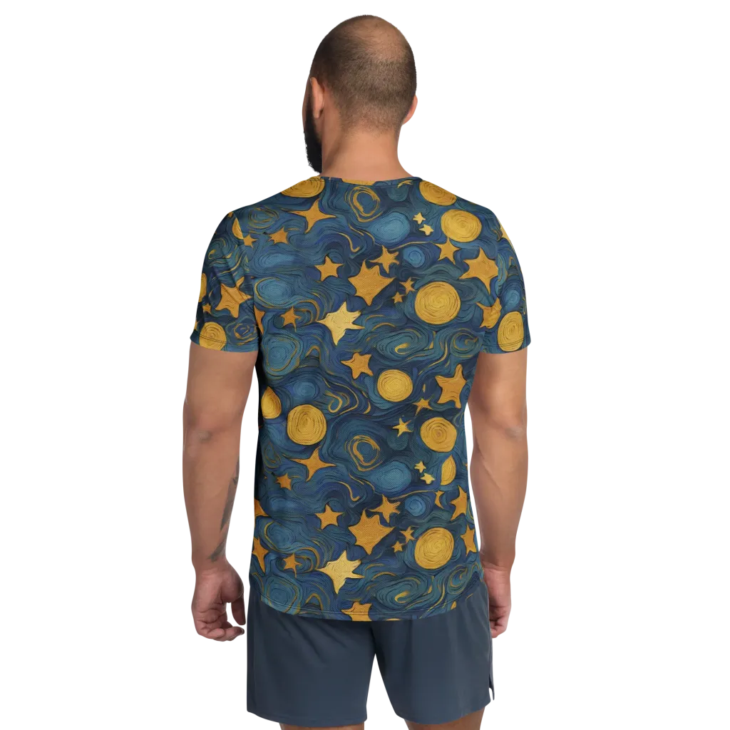 Gilded Galaxy on Men's Athletic T-Shirt — Back
